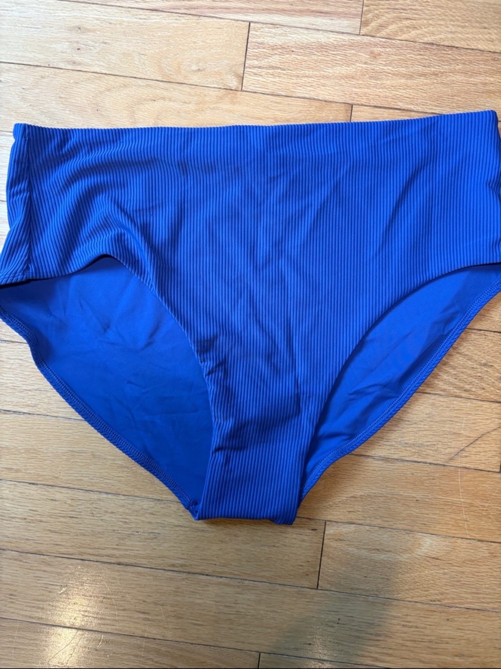 Bikini Bottoms mid rise blue ribbed design